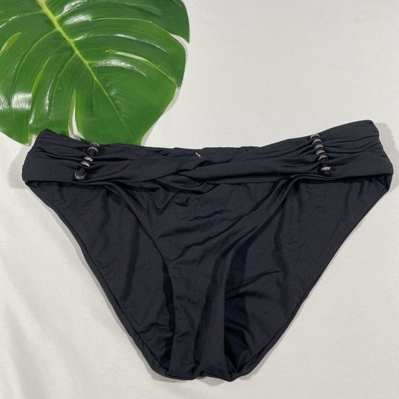 NEW Becca [ Small ] Reconnect Hipster Bikini Bottoms in Black‎ - Picture 3 of 12